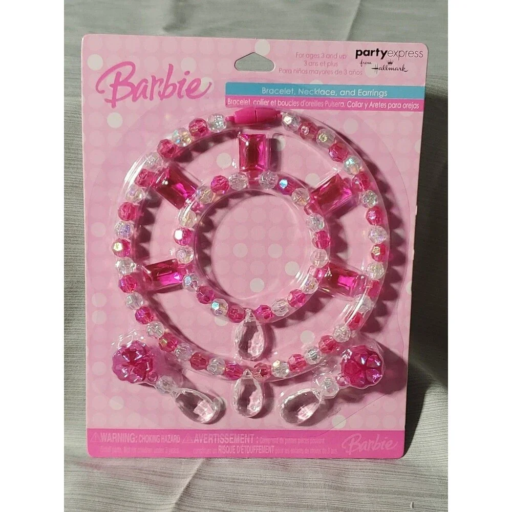 Vntg. 90's/Y2K Barbie Party Favor/Necklace/Bracelet/Ear/NOS/Deadstock/Hallmark